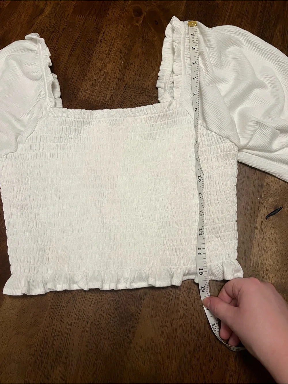 Free People Brencye Ivory Smocked Crop Top Size Small